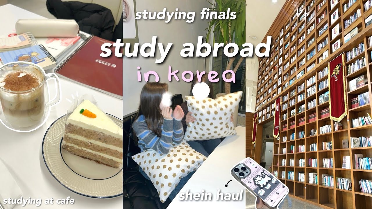 FINALS STUDY VLOG ⋆.𐙚˚✮⋆˙SHEIN HAUL, studying at cafe, learning korean at korea university ep.10
