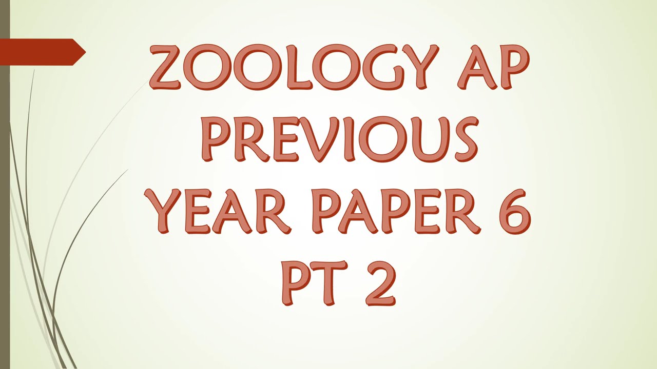 ZOOLOGY PREVIOUS YEAR PAPER 6 PT 2. Kindly Like, Share, and Subscribe for more informative videos.