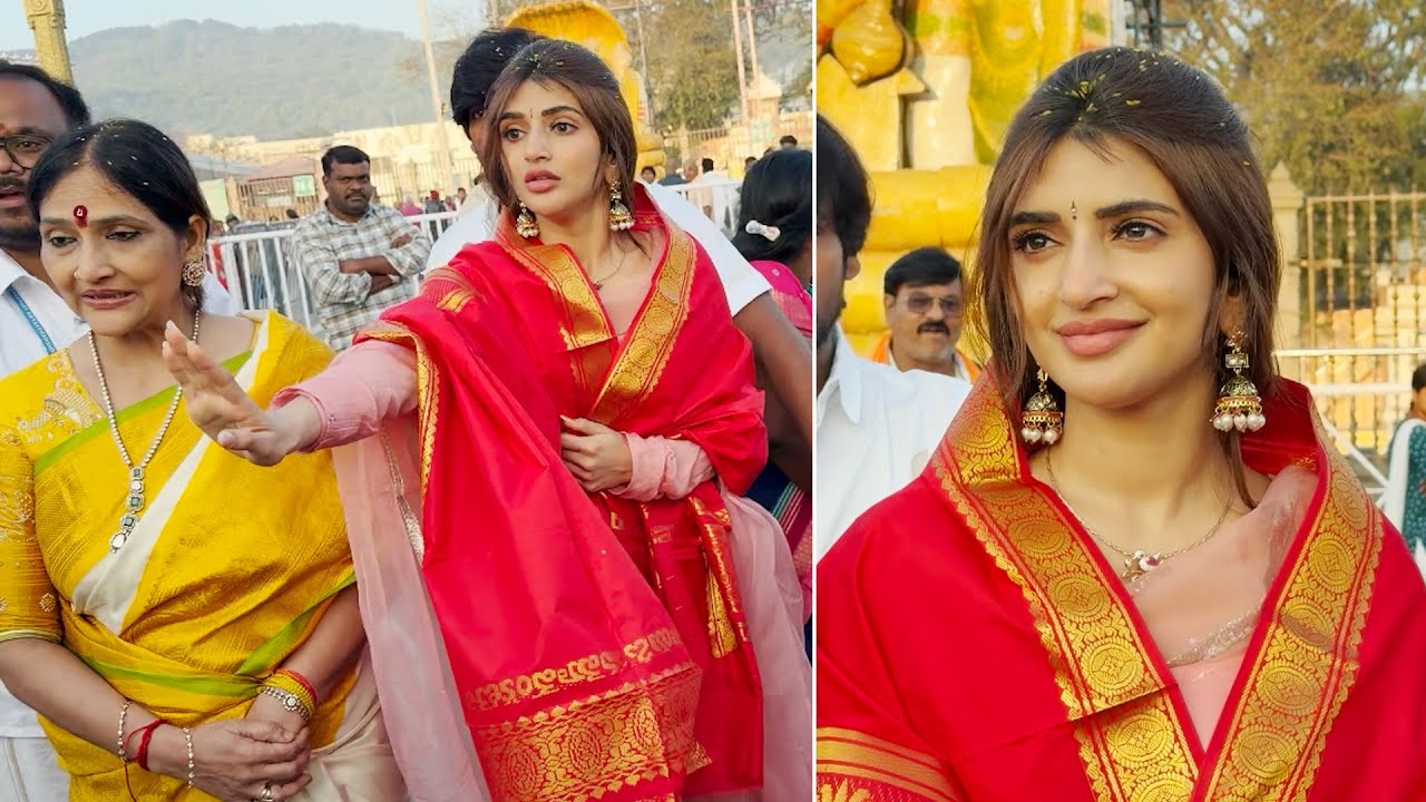 Actress Sreeleela With Her Mother Visuals @ Tirumala