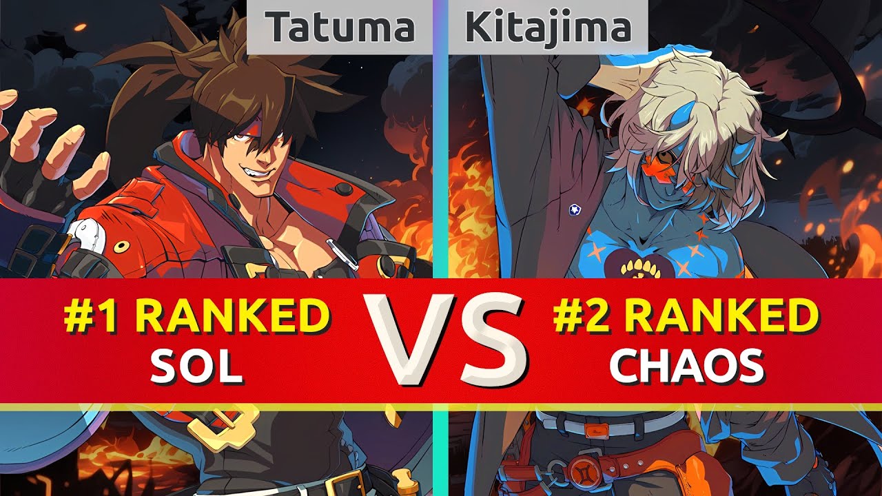 GGST ▰ Tatuma (#1 Ranked Sol) vs Pomeranian Kitajima (#2 Ranked Happy Chaos). High Level Gameplay