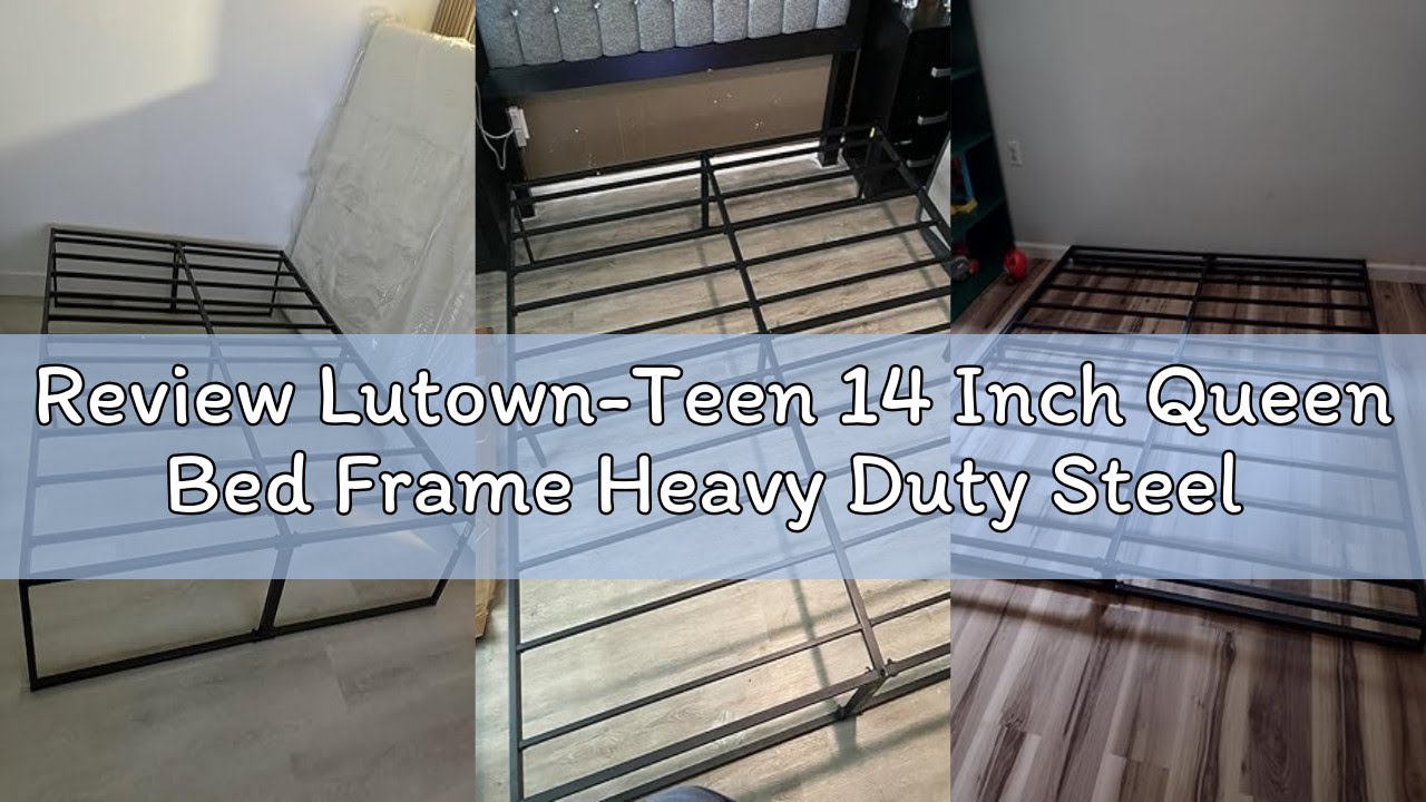 Review Lutown-Teen 14 Inch Queen Bed Frame Heavy Duty Steel Slat Support Metal Platform Bed Frame Qu