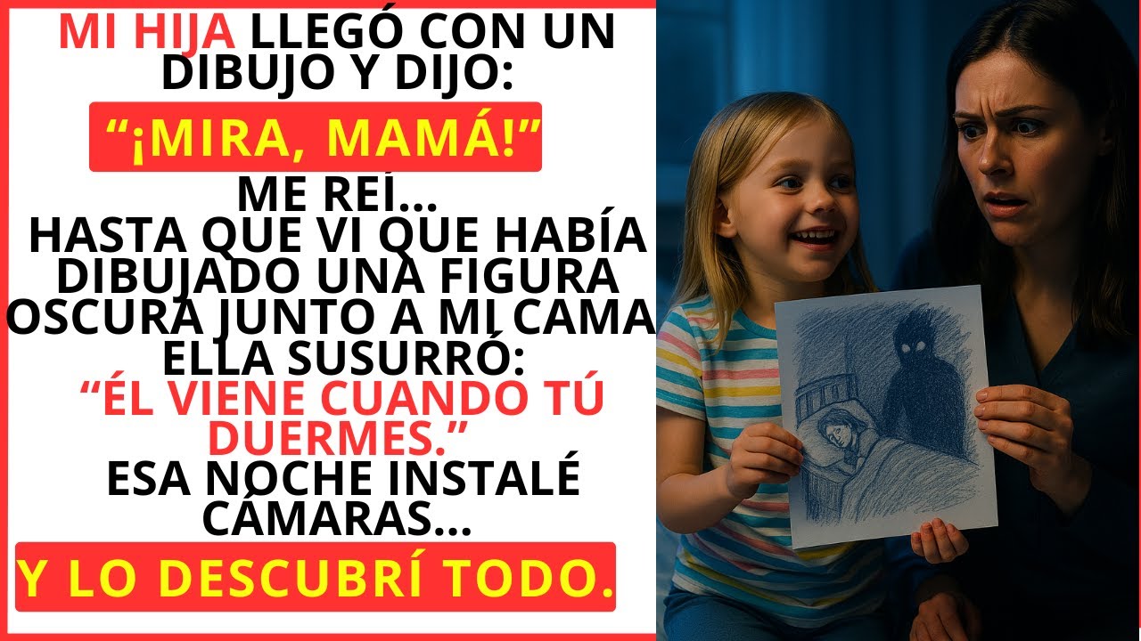 Mi hija dibujó una sombra acostada conmigo… pero yo estaba sola.