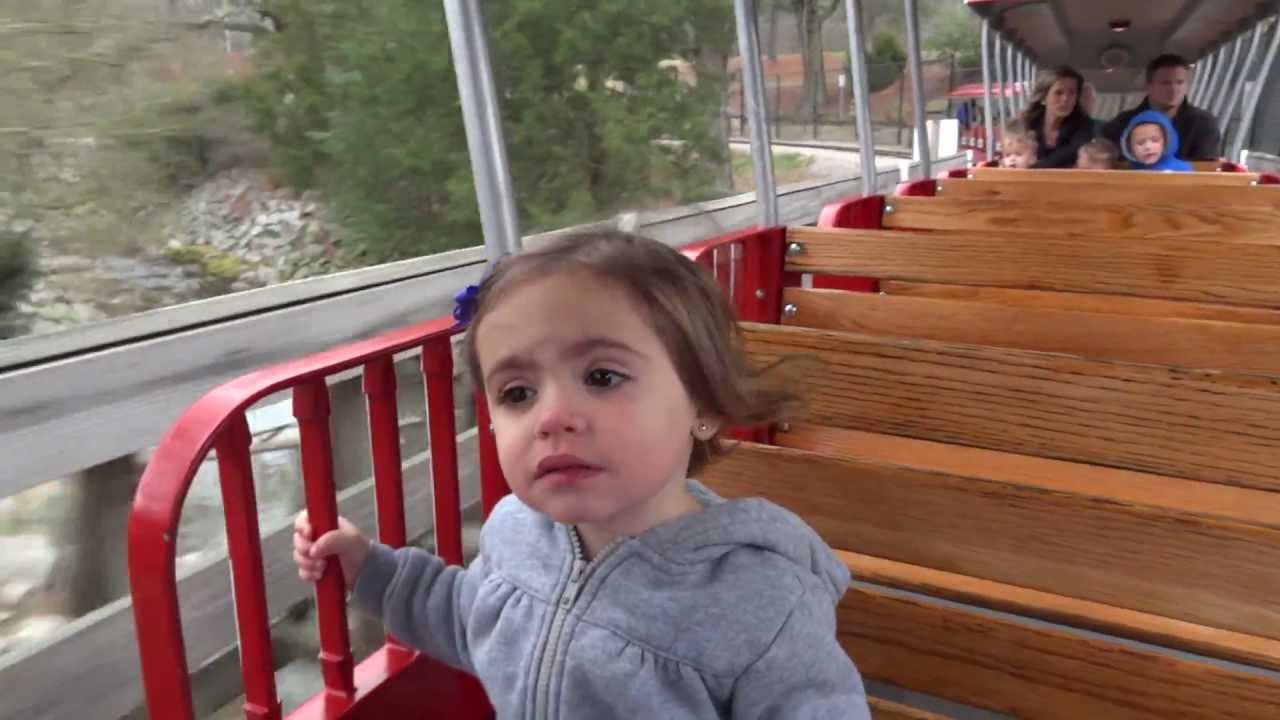 Olivia riding the Pullen Park train 2