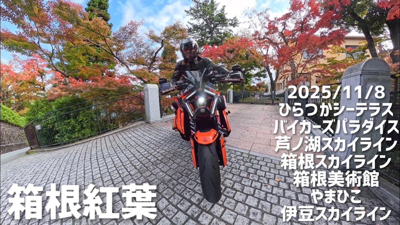 箱根紅葉🍁2025/11/8 ひらつかシーテラス バイカーズパラダイス 芦ノ湖スカイライン 箱根スカイライン やまひこ 箱根美術館 伊豆スカイライン