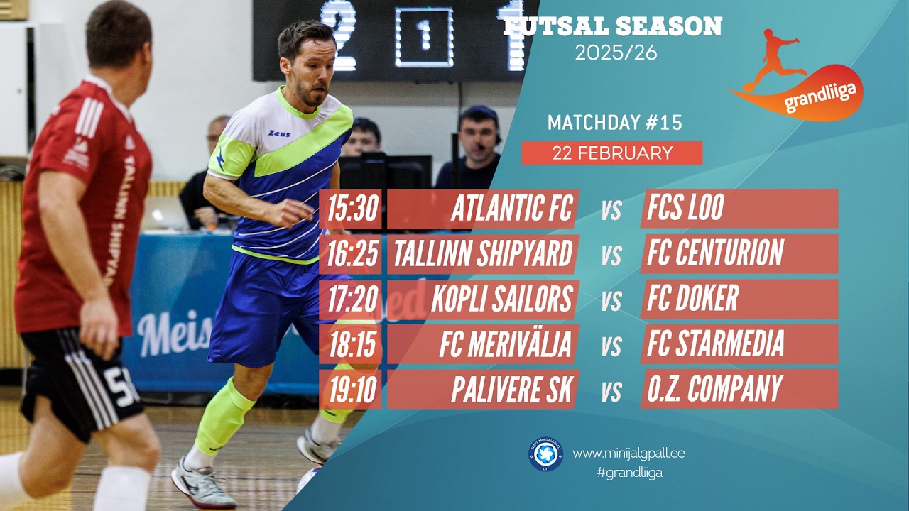 Grandliiga Futsal 2025/26 (live stream) (Matchday 15) 22-Feb-26