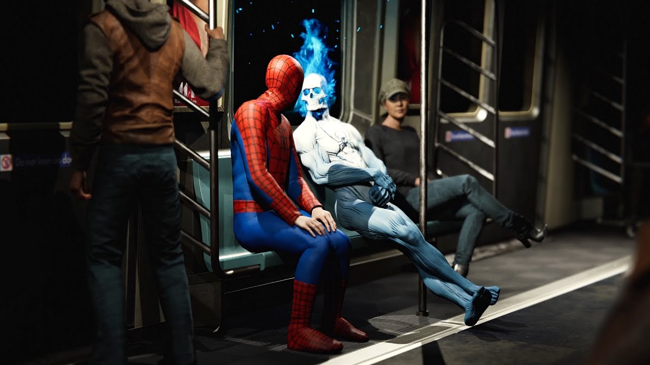 Spider-Man PS4 - All Suits Subway Cutscenes (Spiderman 2018) PS4 Pro