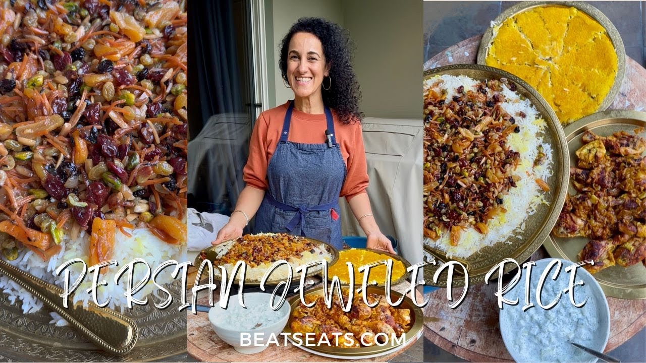 Persian Jeweled Rice | Javaher Polo Recipe with Saffron, Nuts & Dried Fruit
