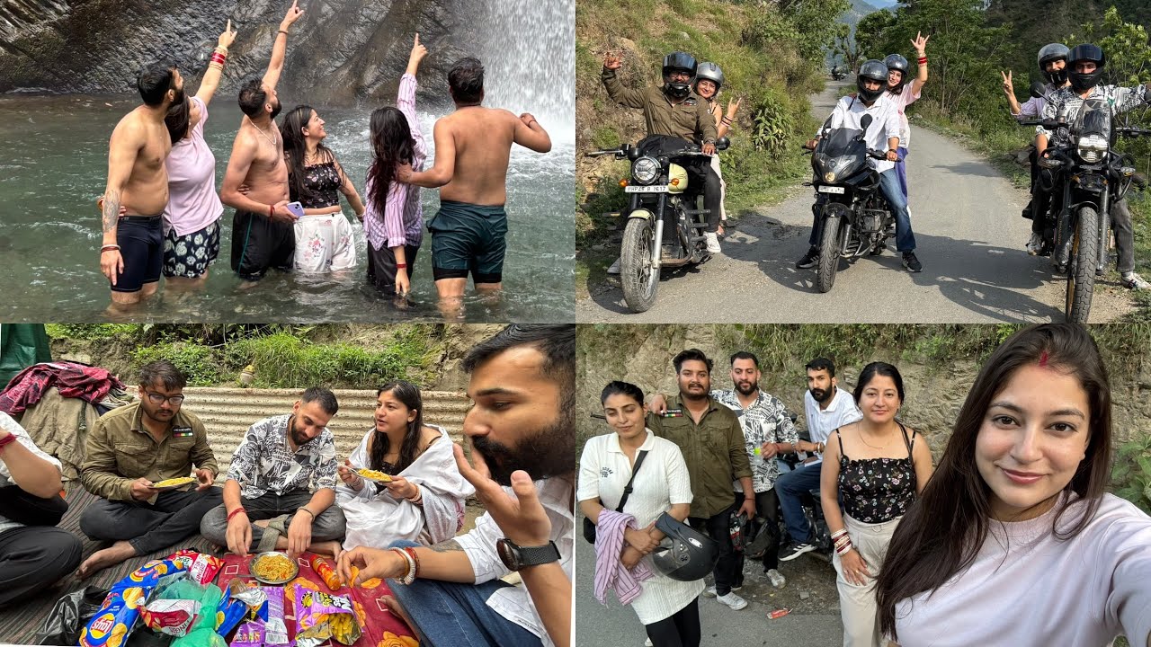 | Bike Ride 🏍️ with Gang 😍| Waterfall adventure 🏔️ | Chamba | #kushanjal  #loveforever