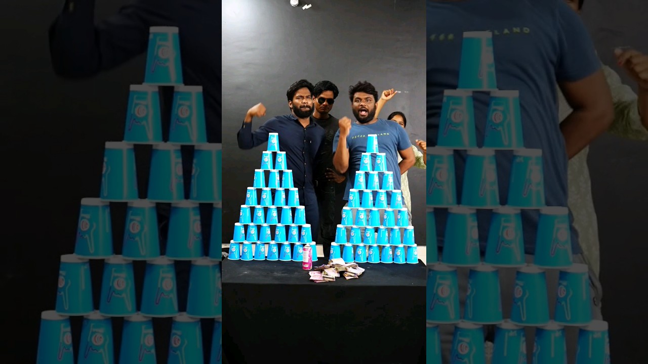 Amazing Distroy the Cup Pyramid Challenge #game #shorts