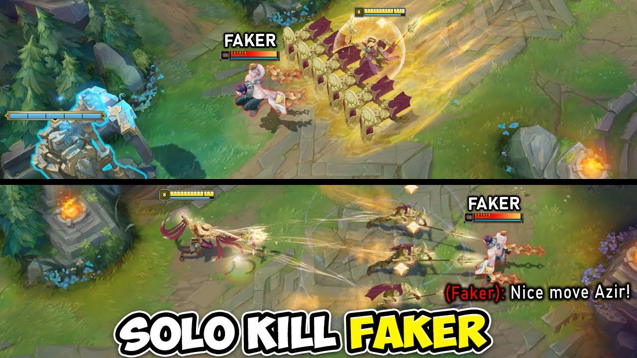 I SOLO KILLED FAKER TWICE IN THE SAME GAME! | Rank 1 Azir Bodies Faker (THE REMATCH)