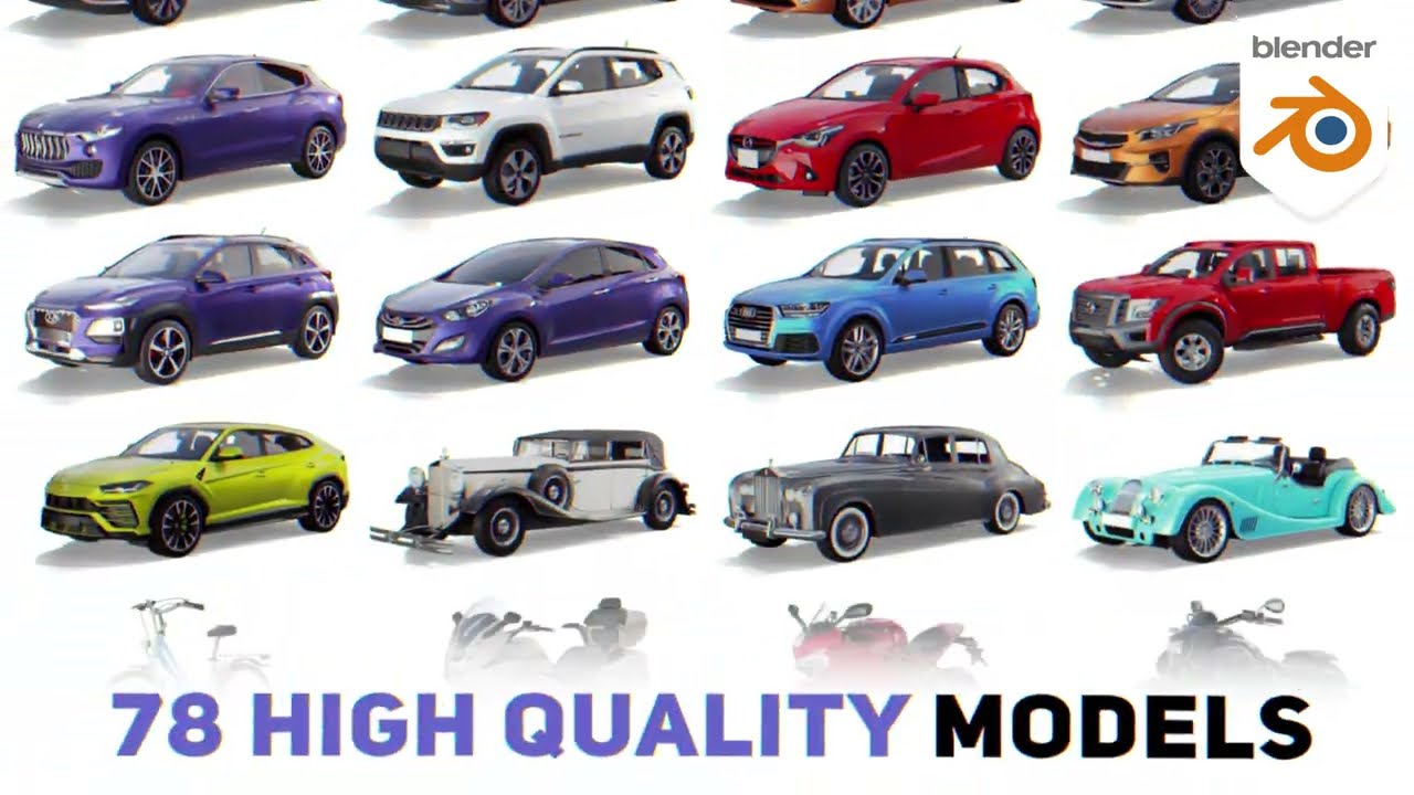 Transportation V4 Asset Browser Ready for Blender