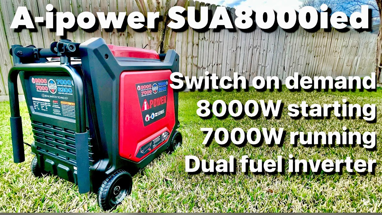 Двухтопливный инверторный генератор A-iPower SUA8000IED мощностью 7000 Вт/8000 Вт с электростартером