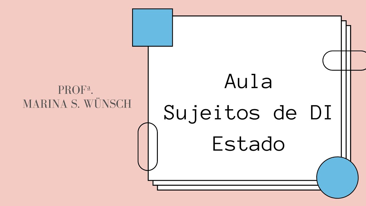 Sujeitos de Direito Internacional - Estado - Parte I