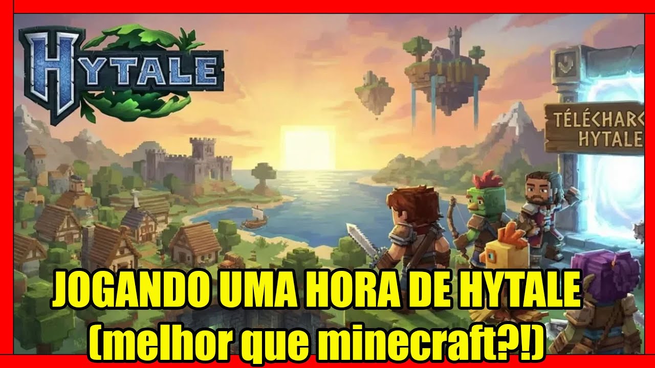 JOGANDO UMA HORA DE HYTALE (melhor que minecraft?!)