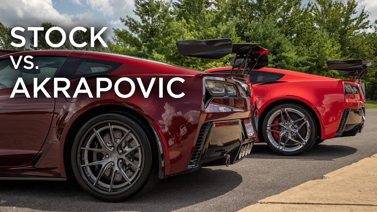 C7 ZR1 Corvette. Stock exhaust vs Akrapovic sound comparison!