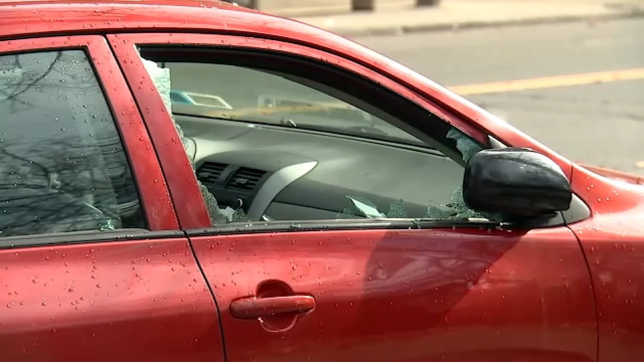 Parked cars damaged and ransacked in the Bronx