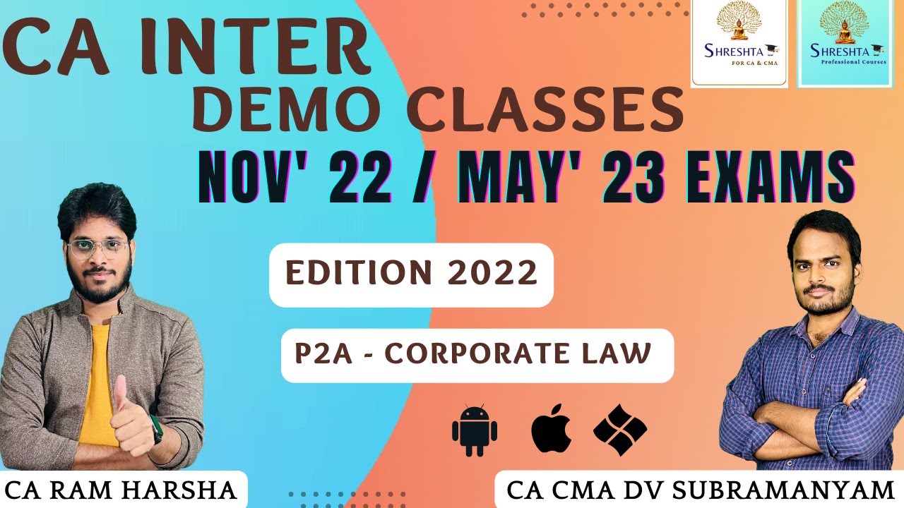 NOV 2022 - DEMO - P2 A COMPANY LAW - EDITION 2022 - CA INTER - READ DESCRIPTION - BY DVS