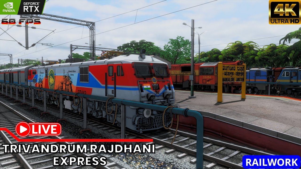 12432 TRIVANDRUM RAJDHANI EXPRESS LIVE RAILWORKS..#indianrailways #railworks #gaming #live