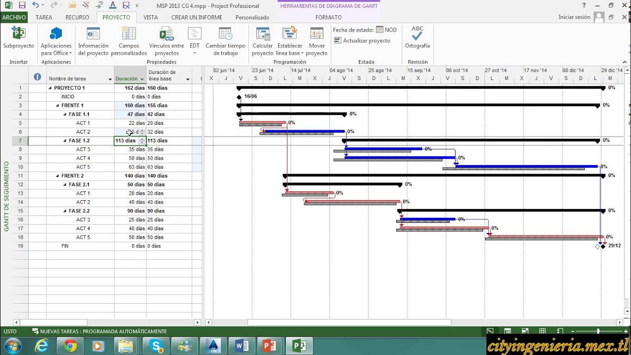 Ms Project 2013 (5/7) - Linea Base del Proyecto