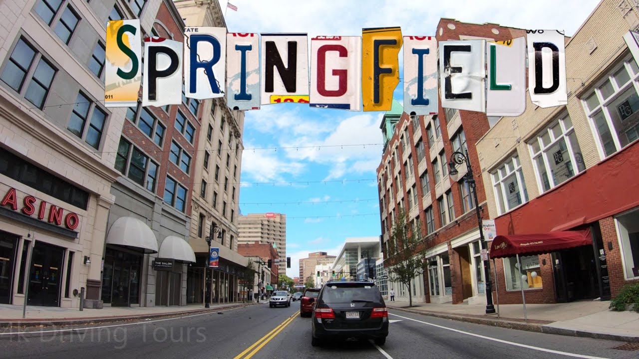 Springfield 4k - Driving Downtown - Massachusetts, USA