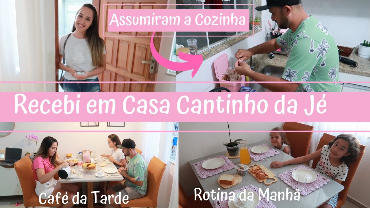 Café com Cantinho da Jé e Família, Rotina da manhã com visita, Fizemos Churrasco, assumiram cozinha