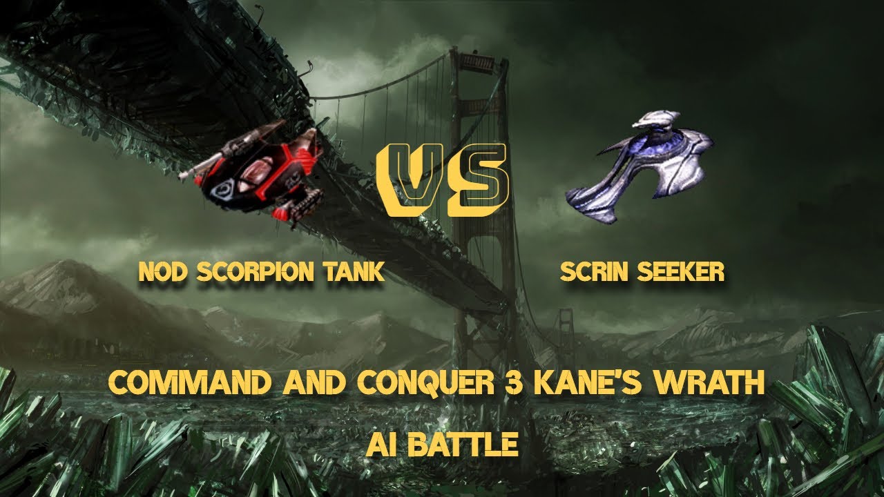 Command and Conquer  Kane's Wrath AI Battles - NOD Scorpion tank VS SCRIN Seeker