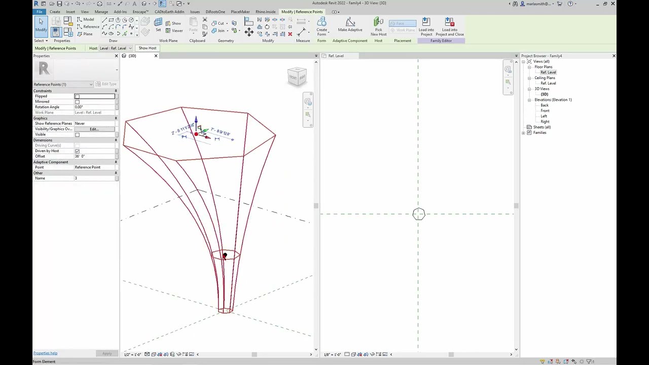 SuzW Revit Generic Model Adaptive Loft