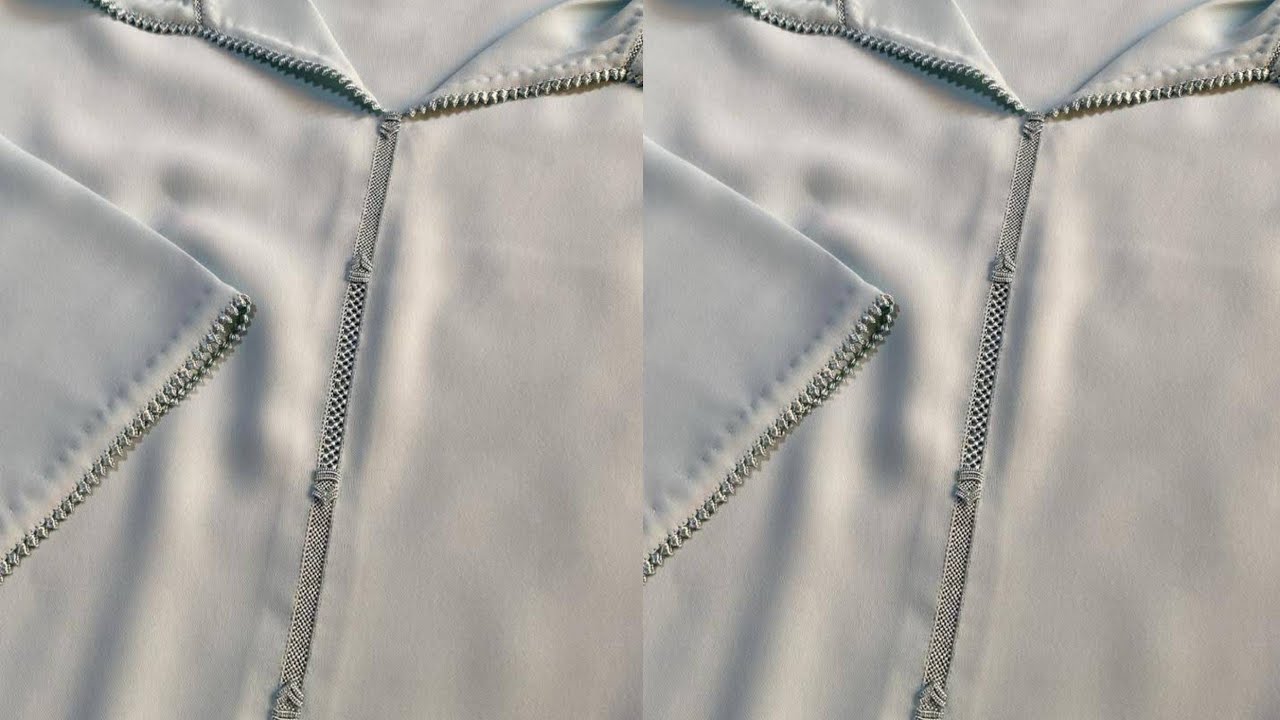 خياطة جلابة الراندة المغربية مع المعلم زهير حصيرة راندة بزواقة البرشمان على طول لهبطة lm3alem zohayr