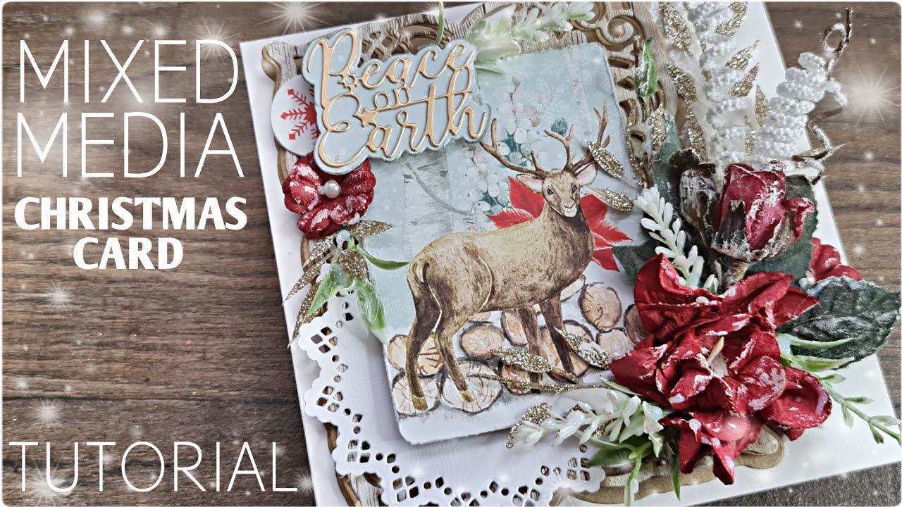 Mixed Media Christmas Card | TUTORIAL