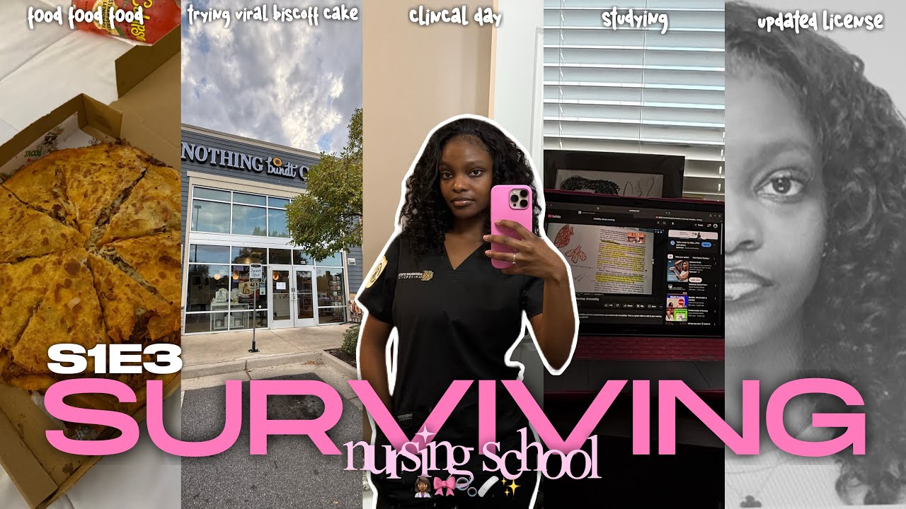 SURVIVING NURSING SCHOOL S1E3 : hair appt, first day of clinicals, trying biscoff cake, and more!