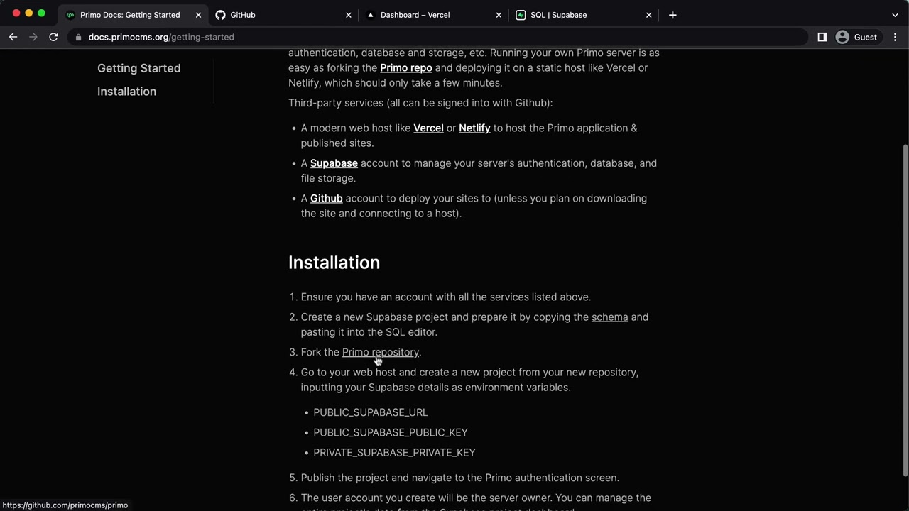 Primo Setup Walkthrough