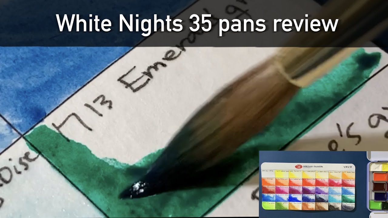 화이트나이츠 고체물감 35색 발색 White Nights color chart