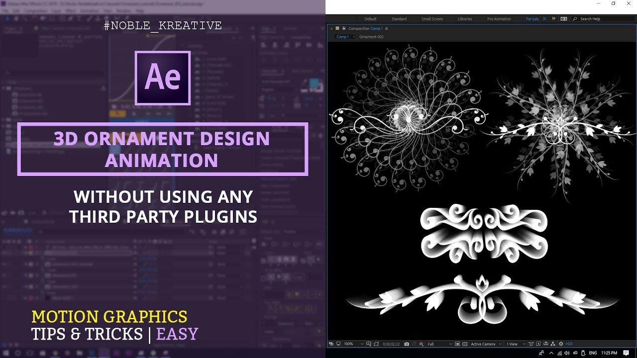 3D Ornament Design Animation in After Effects | No Plugin Required