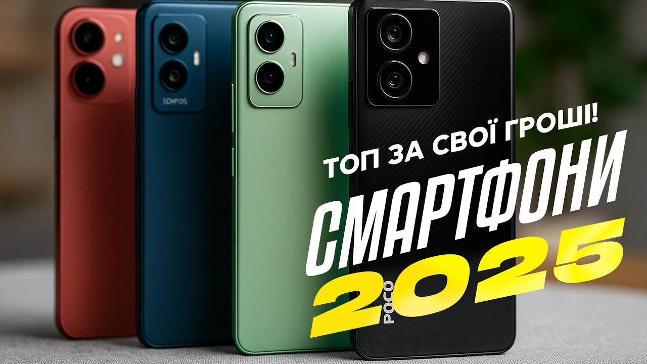 ТОП 5 смартфонів за свою ціну 2025 💥 Найкращі моделі до 10K, 15K і 20K грн!