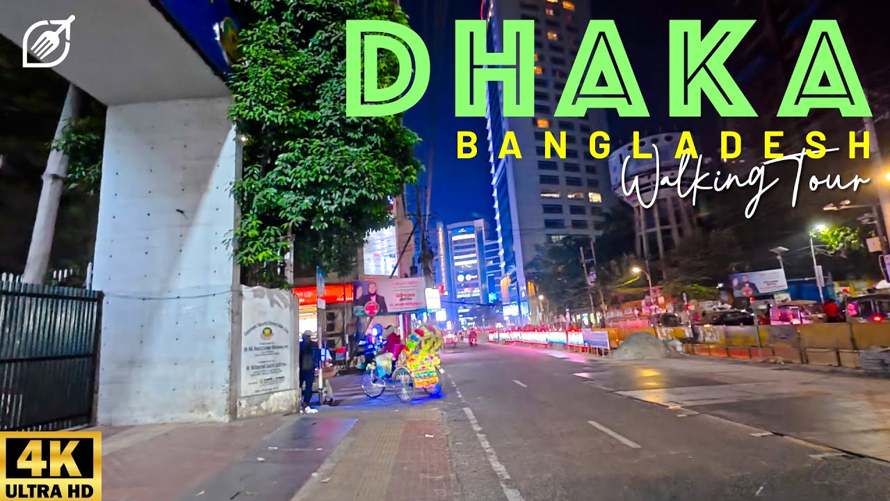 Dhaka Night Street Walk | Banani Road Walking Tour 2025 | 4K UHD | Sips And Trips