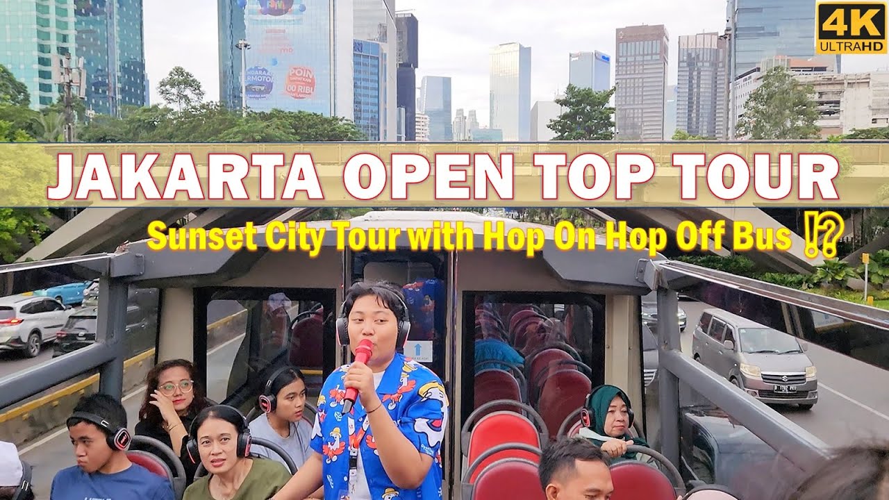 Sunset Jakarta Open Top Tour‼️Full Jakarta City Tour with Hop On Hop Off #brightspot #walkingaround