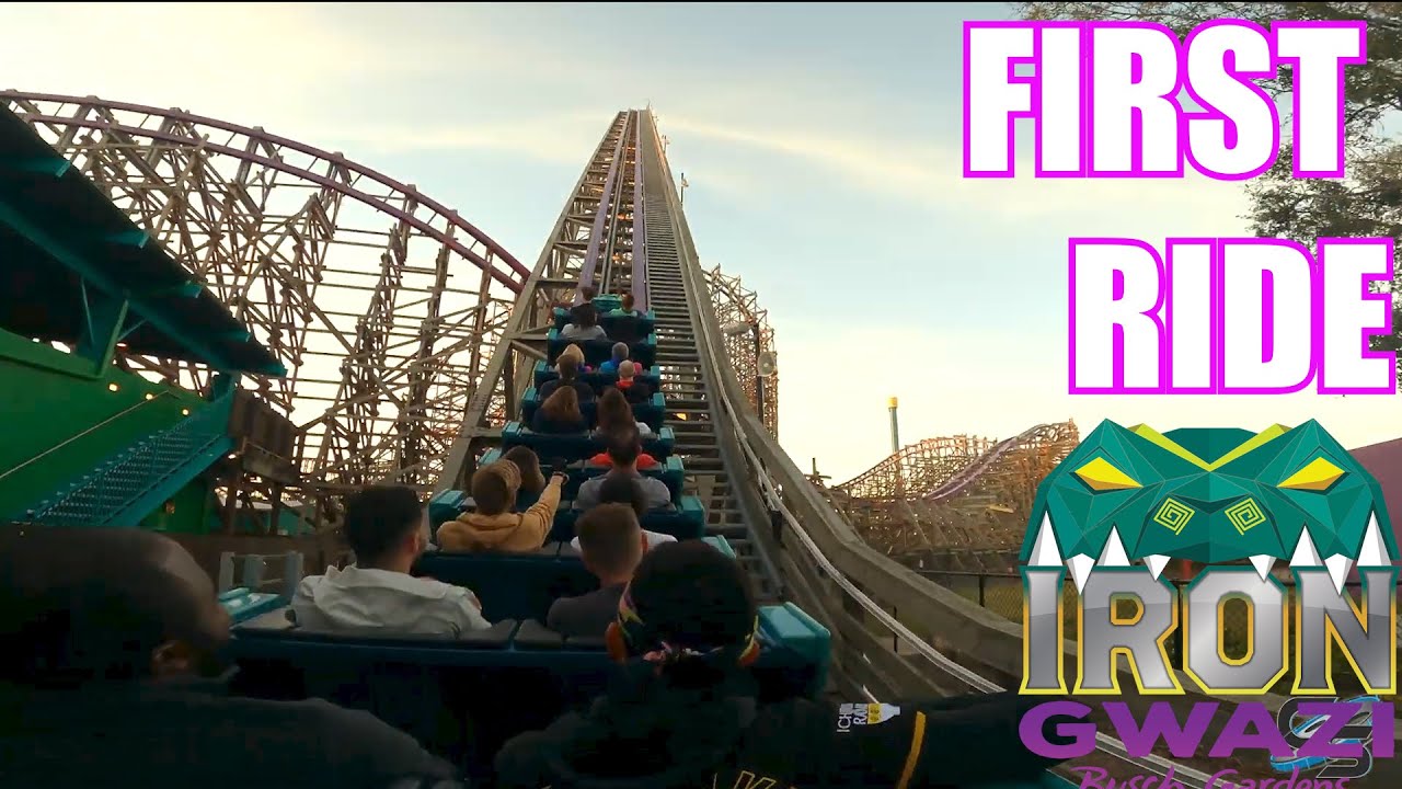 IRON GWAZI - FIRST RIDE EVER!!! (Full reaction POV)