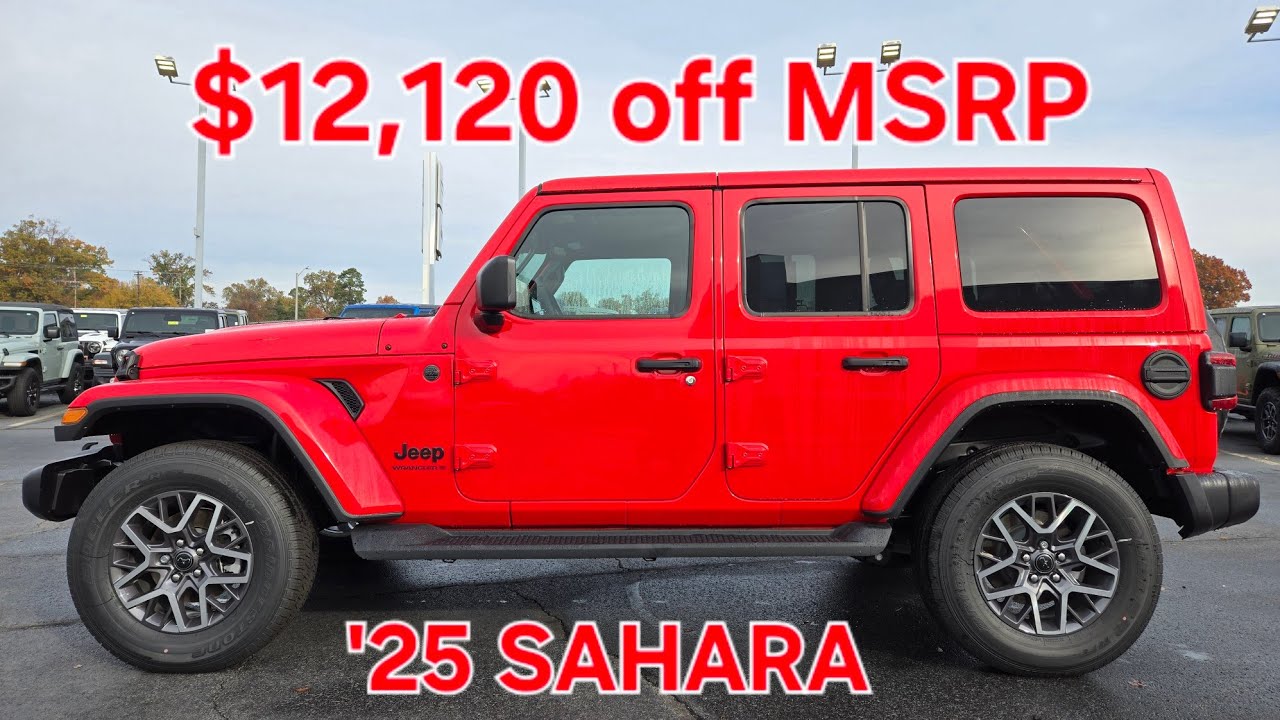 ПРОДАН --- КРАСИВЫЙ Jeep Wrangler Sahara 2025 года (цвет Firecracker Red) теперь со скидкой более...