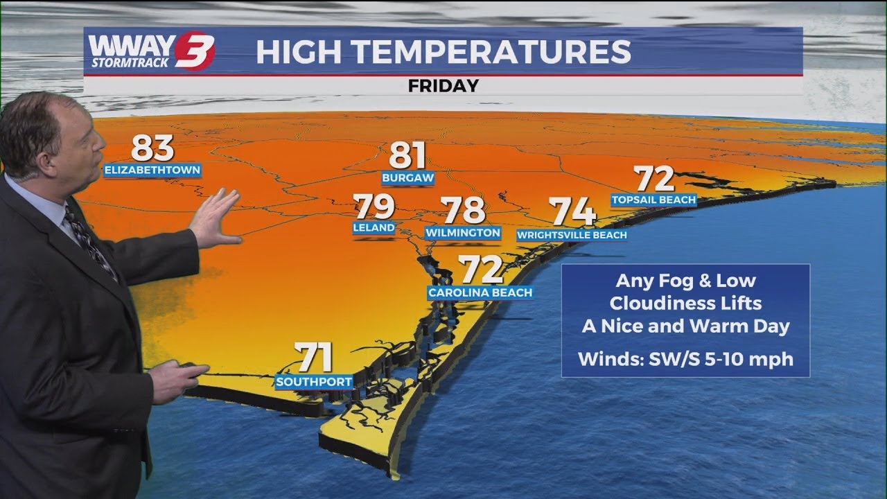 Unseasonably Warm End to the Week in the Cape Fear