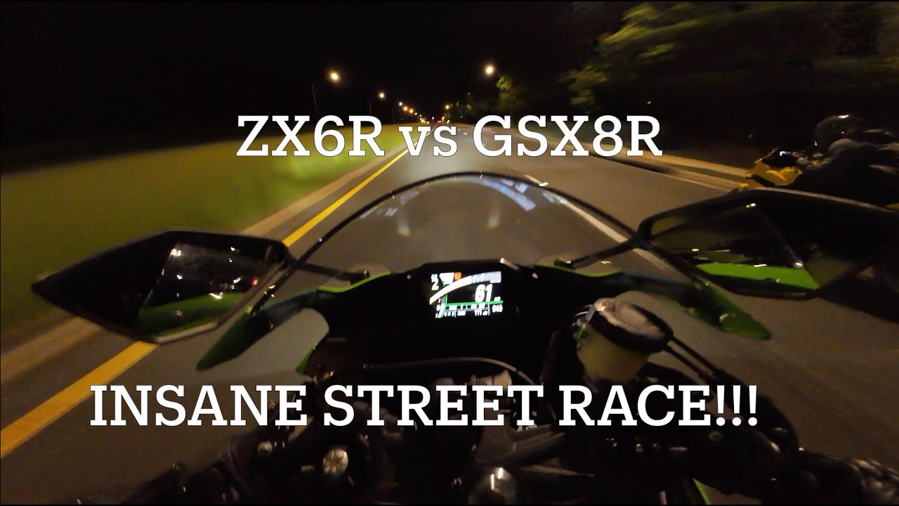Гонки по улицам!! ZX-6R против GSX-8R: ночная уличная гонка!! 🔥 🏁