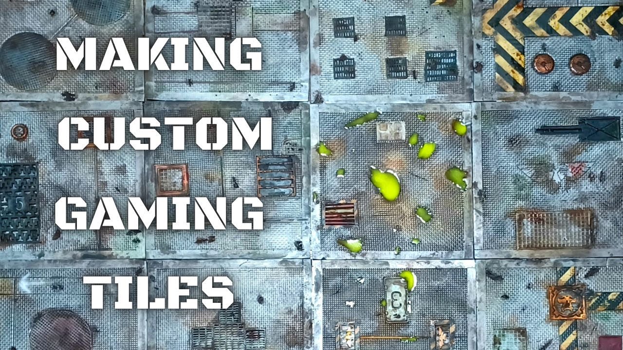 Custom Necromunda gaming tiles.