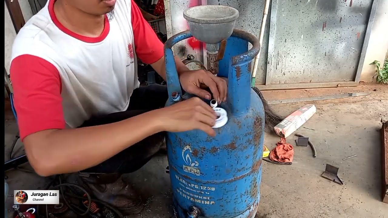 Modifikasi Tabung Gas Menjadi boiler Setrika Uap