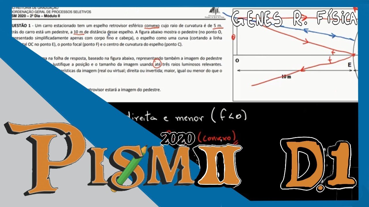 PISM 2 2020 Questão Discursiva 1 - Física - UFJF - Prof Genes R