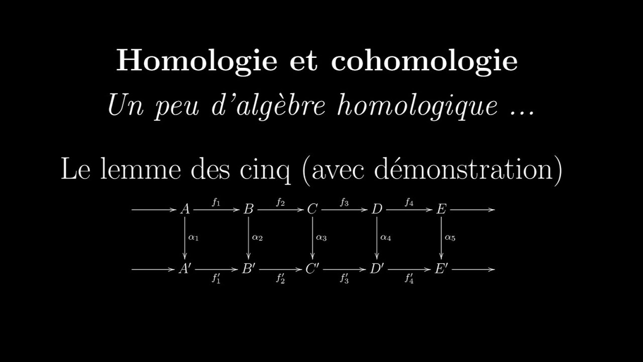 Homologie et cohomologie - Un peu d'algèbre homologique - Lemme des cinq (avec démonstration)