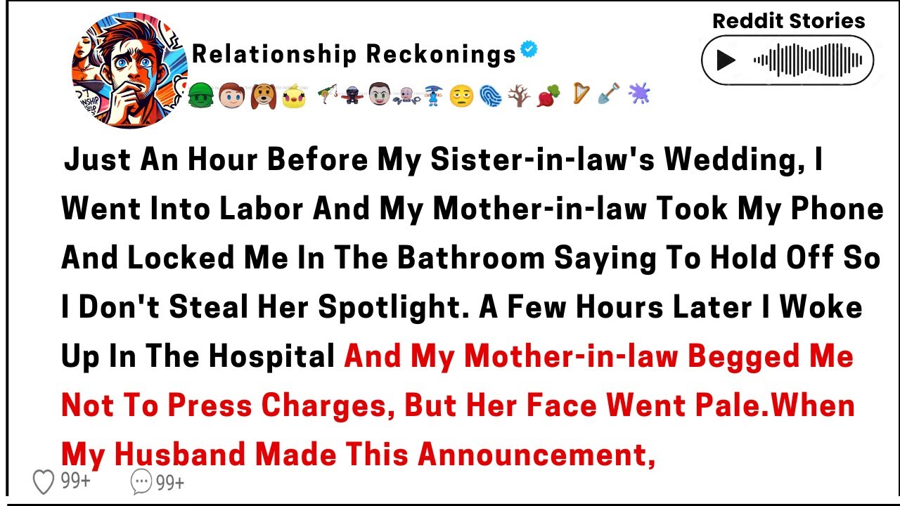 Just an hour before my sister-in-law's wedding, I went into labor and my mother-in-law took...