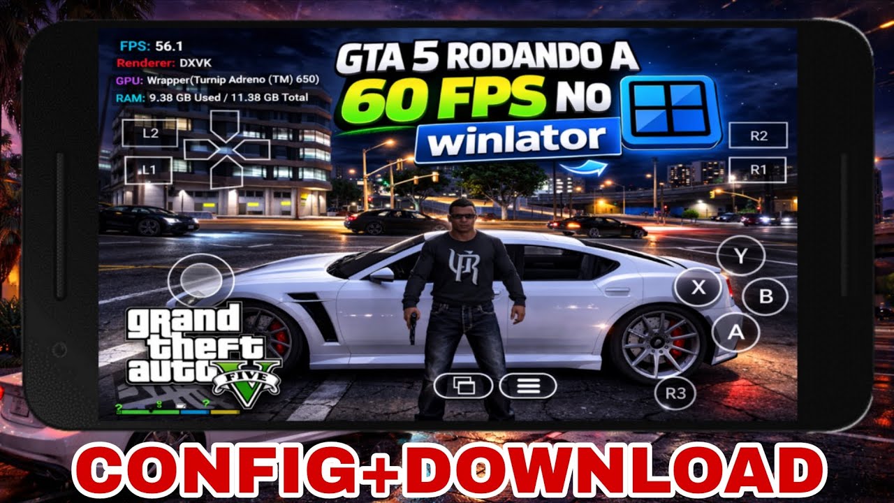 GTA 5 NO ANDROID COM WINLATOR 🤯 RODA LISO NO MOTO G100 ?