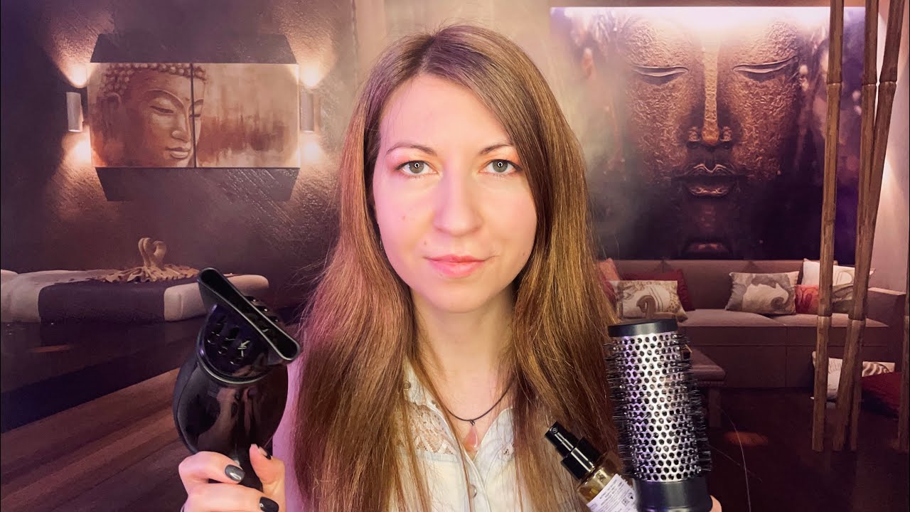 ASMR Забота о волосах 💆‍♀️ Мытье головы 🫧 Сушка феном 👩‍🦱
