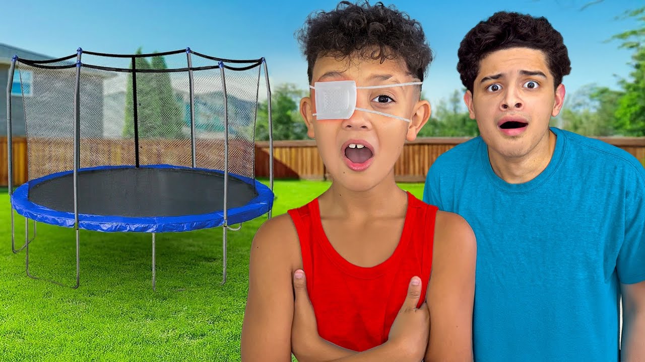 HE GOT HURT IN THE TRAMPOLINE!