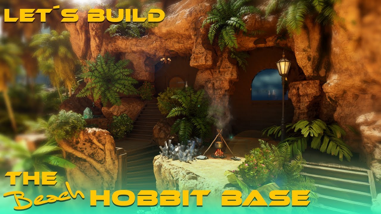 ARK  Survival Ascended THE Beach HOBBIT Base / ASA Cave Build / ASA BASE / ASA PvE Base