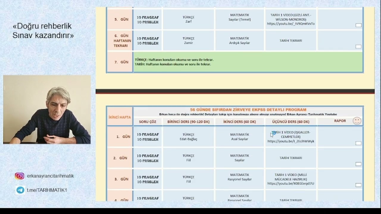 EKPSS-56 GÜNDE BİTER! DETAYLI PROGRAM (pdf açıklamada) ERKAN AYRANCI